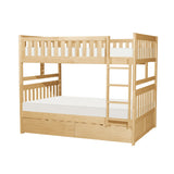Bartly Natural Pine Full/Full Bunk Bed (With Storage Boxes) - Ornate Home