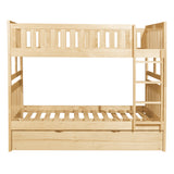 Bartly Natural Pine Full/Full Bunk Bed with Pull-Out Twin Trundle - Ornate Home