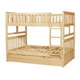 Bartly Natural Pine Full/Full Bunk Bed with Pull-Out Twin Trundle - Ornate Home