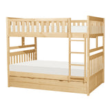 Bartly Natural Pine Full/Full Bunk Bed with Pull-Out Twin Trundle - Ornate Home