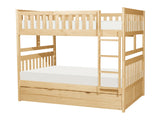 Bartly Natural Pine Full / Full Bunk Bed with Twin Trundle - Ornate Home