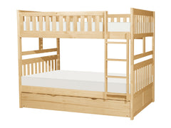 Bartly Natural Pine Full / Full Bunk Bed with Twin Trundle - Ornate Home