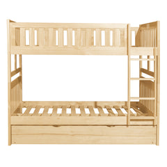 Bartly Natural Pine Full / Full Bunk Bed with Twin Trundle - Ornate Home