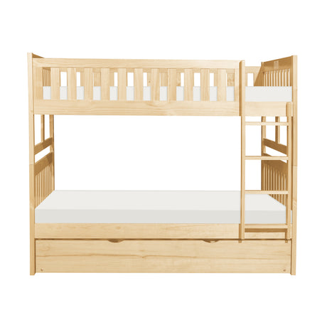 Bartly Natural Pine Full / Full Bunk Bed with Twin Trundle - Ornate Home