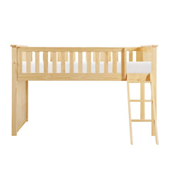 Bartly Natural Pine Low Loft Bunk - Ornate Home