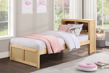 Bartly Natural Pine Twin Bookcase Bed - Ornate Home