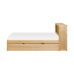 Bartly Natural Pine Twin Bookcase Bed with Trundle - Ornate Home