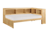Bartly Natural Pine Twin Bookcase Corner Bed - Ornate Home