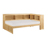 Bartly Natural Pine Twin Bookcase Corner Bed - Ornate Home