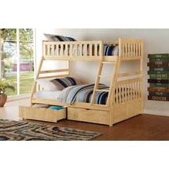 Bartly Natural Pine Twin/Full Bunk Bed With Storage Boxes - Ornate Home
