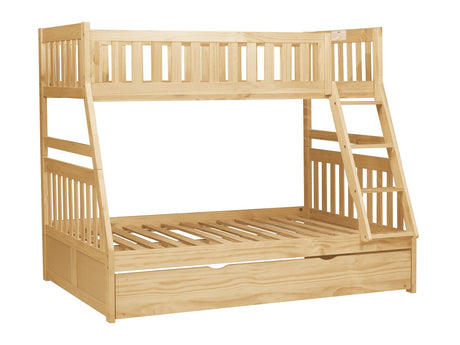 Bartly Natural Pine Twin/Full Bunk Bed with Twin Trundle - Ornate Home