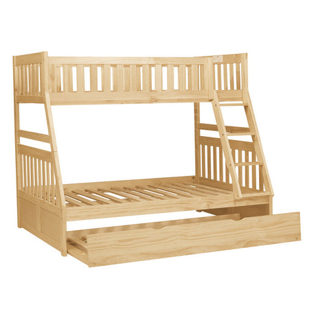 Bartly Natural Pine Twin/Full Bunk Bed with Twin Trundle - Ornate Home