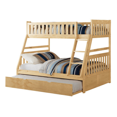 Bartly Natural Pine Twin/Full Bunk Bed with Twin Trundle - Ornate Home