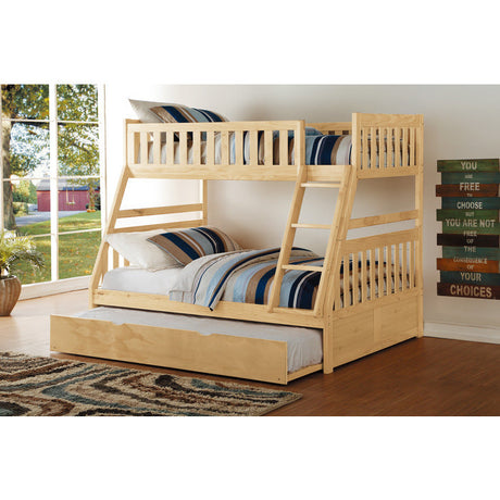 Bartly Natural Pine Twin/Full Bunk Bed with Twin Trundle - Ornate Home
