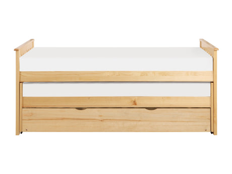 Bartly Natural Pine Twin/Twin Bed with Twin Trundle - Ornate Home
