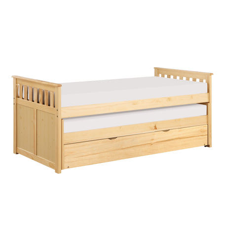 Bartly Natural Pine Twin/Twin Bed with Twin Trundle - Ornate Home