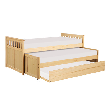Bartly Natural Pine Twin/Twin Bed with Twin Trundle - Ornate Home