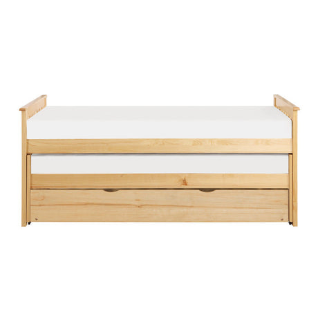 Bartly Natural Pine Twin/Twin Bed with Twin Trundle - Ornate Home