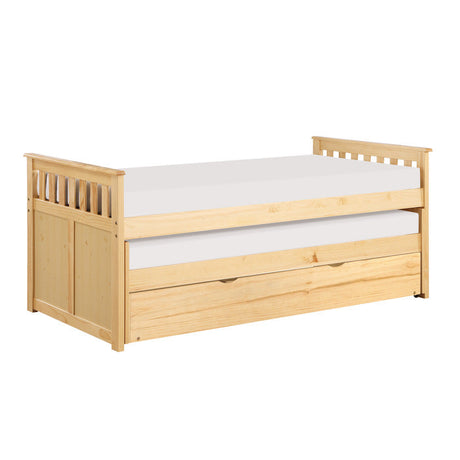 Bartly Natural Pine Twin/Twin Bed with Twin Trundle - Ornate Home