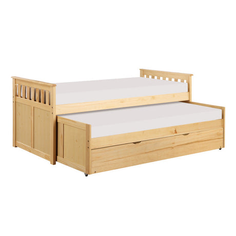 Bartly Natural Pine Twin/Twin Bed with Twin Trundle - Ornate Home
