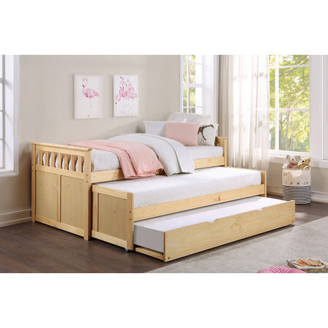 Bartly Natural Pine Twin/Twin Bed with Twin Trundle - Ornate Home