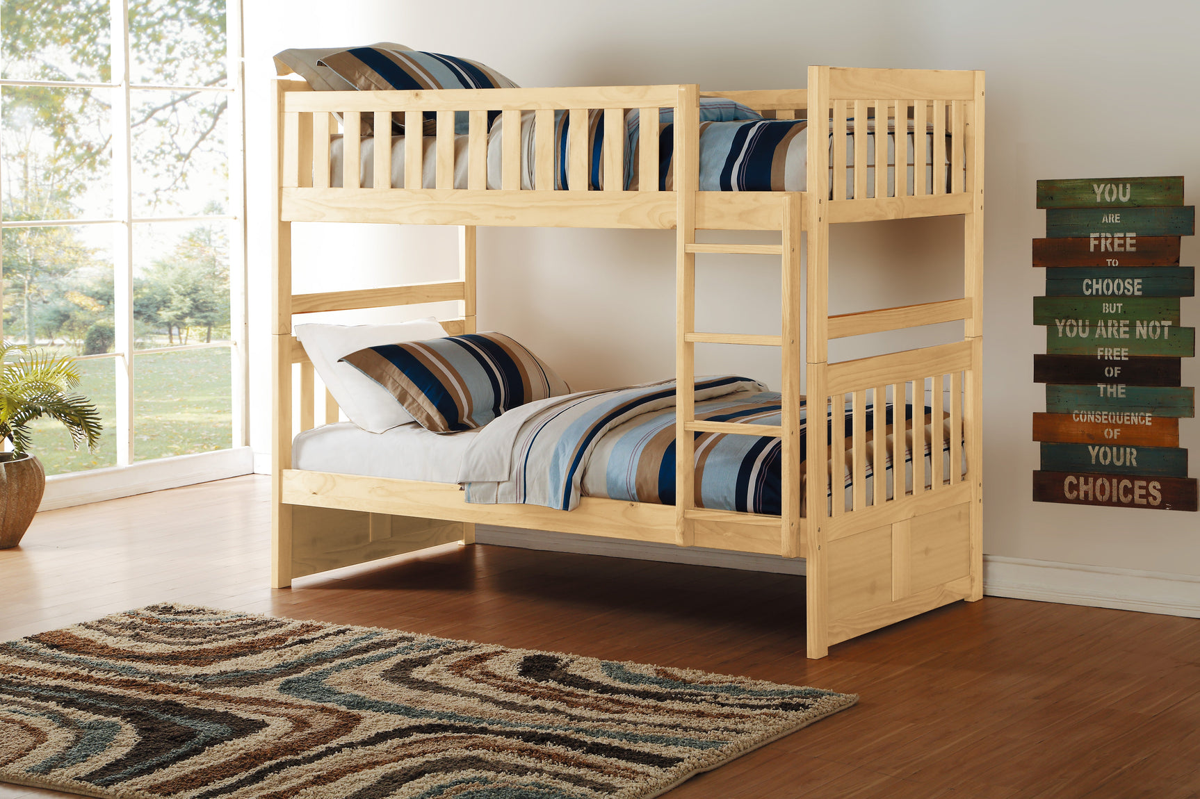 Bartly Natural Pine Twin/Twin Bunk Bed - Ornate Home
