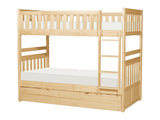 Bartly Natural Pine Twin/Twin Bunk Bed with Twin Trundle - Ornate Home