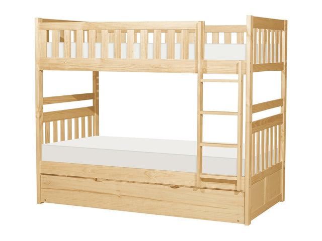 Bartly Natural Pine Twin/Twin Bunk Bed with Twin Trundle - Ornate Home
