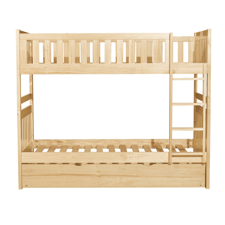 Bartly Natural Pine Twin/Twin Bunk Bed with Twin Trundle - Ornate Home