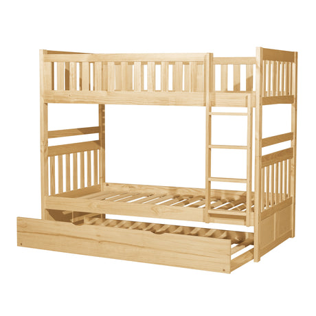 Bartly Natural Pine Twin/Twin Bunk Bed with Twin Trundle - Ornate Home