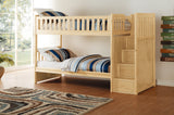 Bartly Natural Pine Twin/Twin Step Bunk Bed - Ornate Home