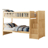 Bartly Natural Pine Twin/Twin Step Bunk Bed - Ornate Home