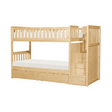 Bartly Natural Pine Twin/Twin Step Bunk Bed With Storage Boxes - Ornate Home