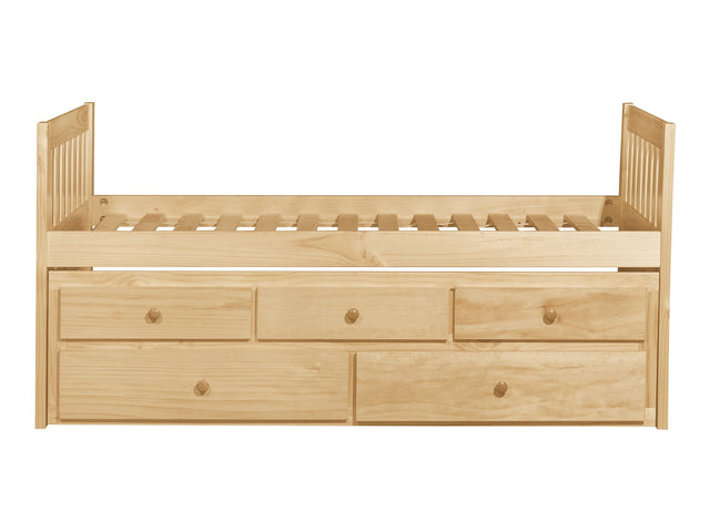 Bartly Natural Pine Twin/Twin Trundle Bed - Ornate Home