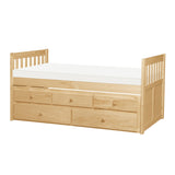 Bartly Natural Pine Twin/Twin Trundle Bed - Ornate Home