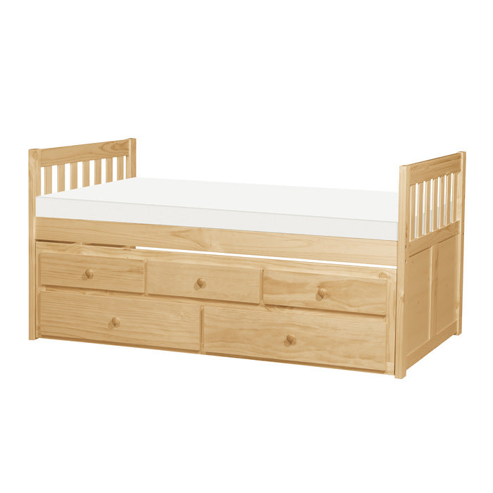 Bartly Natural Pine Twin/Twin Trundle Bed - Ornate Home