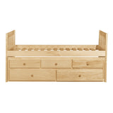 Bartly Natural Pine Twin/Twin Trundle Bed - Ornate Home