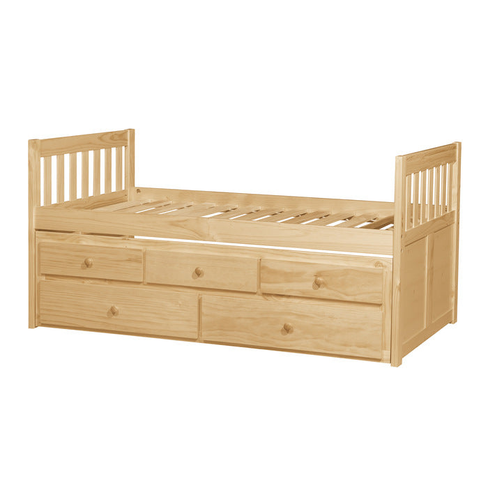 Bartly Natural Pine Twin/Twin Trundle Bed - Ornate Home