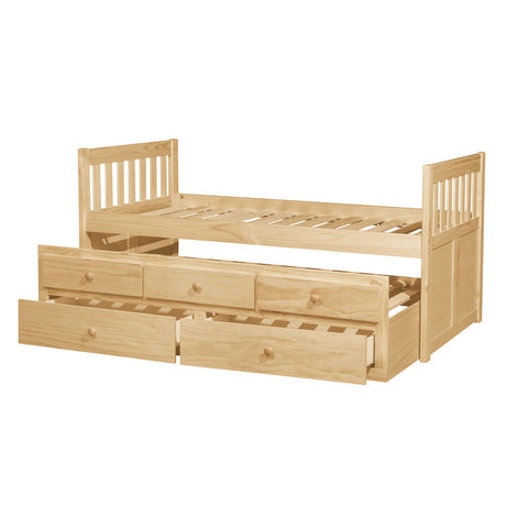 Bartly Natural Pine Twin/Twin Trundle Bed - Ornate Home