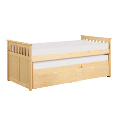 Bartly Natural Storage Pine Twin/Twin Bed - Ornate Home
