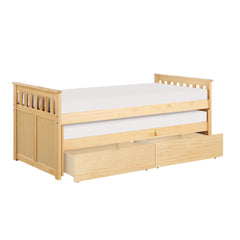Bartly Natural Storage Pine Twin/Twin Bed - Ornate Home