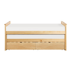 Bartly Natural Storage Pine Twin/Twin Bed - Ornate Home