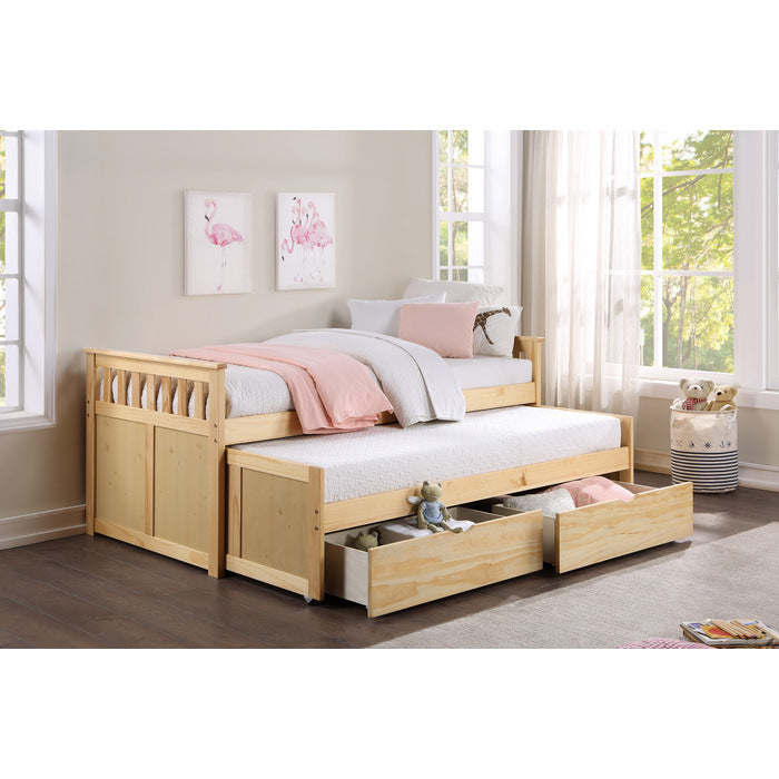 Bartly Natural Storage Pine Twin/Twin Bed - Ornate Home