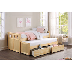 Bartly Natural Storage Pine Twin/Twin Bed - Ornate Home
