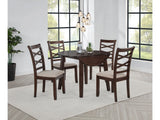 Barton Dark Brown 5-piece Round Wood Dining Table Set - Ornate Home