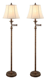 Barton Gold Swing Arm Floor Lamp (Set of 2) - Ornate Home