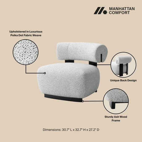 Bartow Accent Chair in Ivory and Black (Set of 2) - Ornate Home