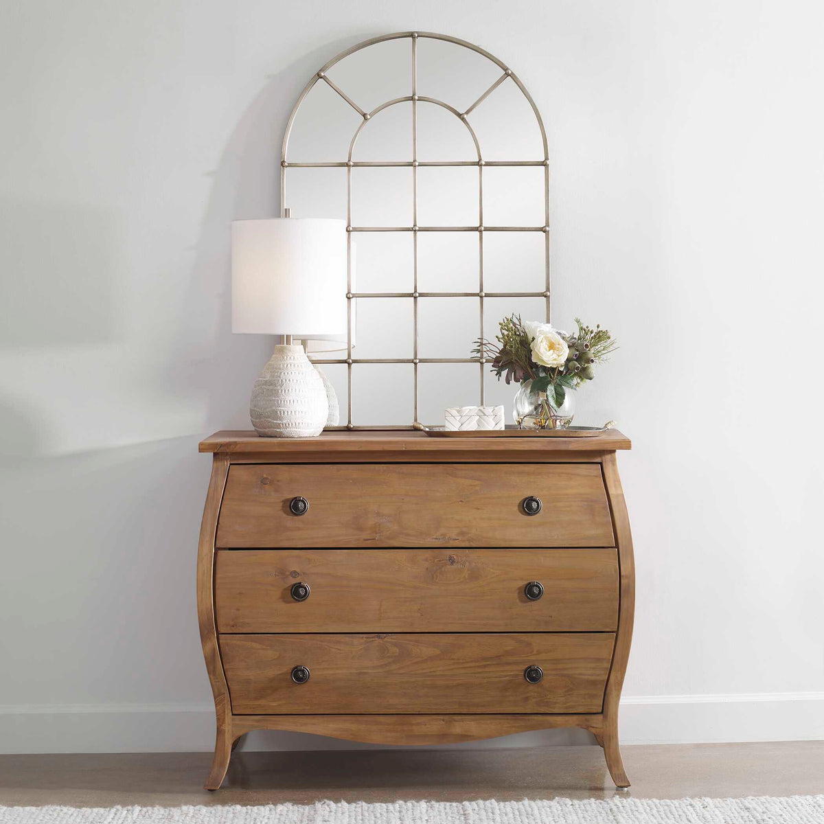 Barwell Arch Silver Window Mirror - Ornate Home