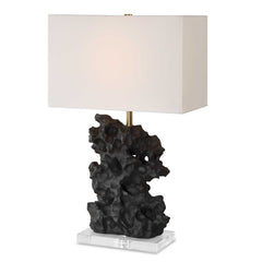 Basalt Black Stone Table Lamp - Ornate Home