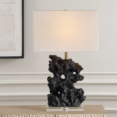 Basalt Black Stone Table Lamp - Ornate Home